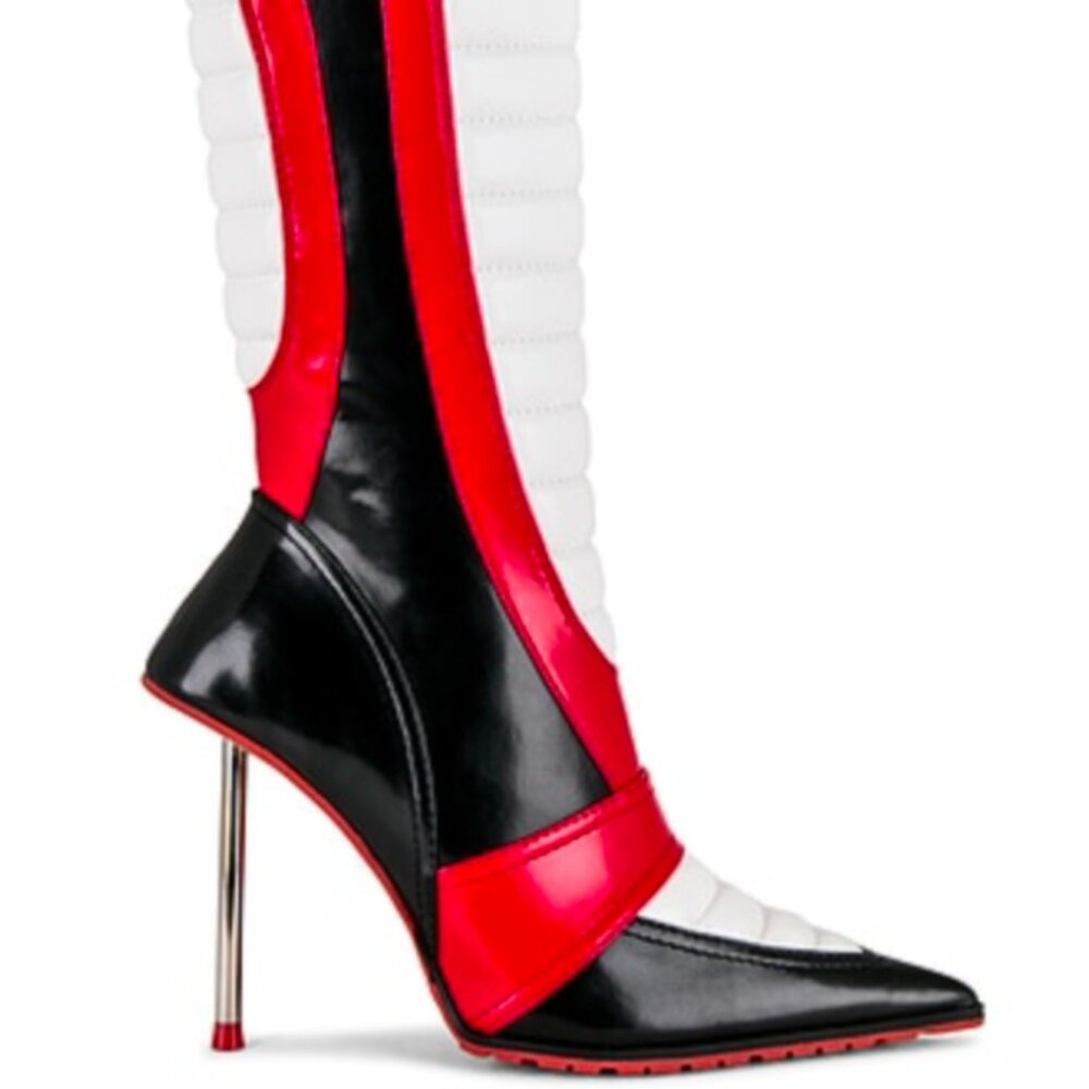 JEFFREY CAMPBELL MOTORSPORT BLACK, RED, WHITE COMBO.